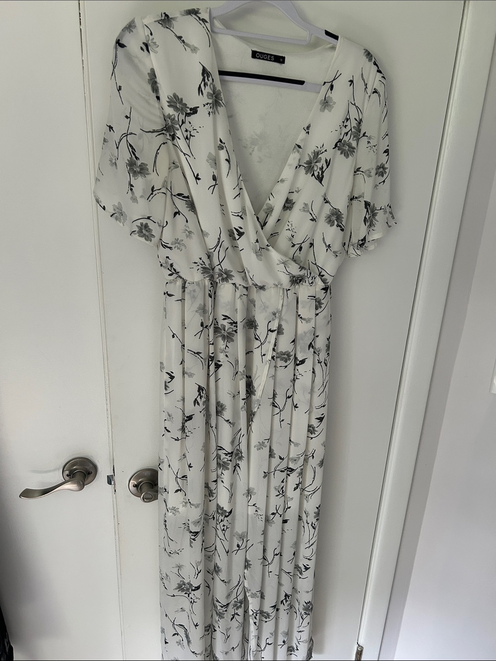 Quip White Floral Wrap Maxi Dress